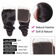Indian Loose Wave - HD Lace line closure + bundles