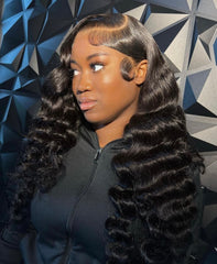 INDIAN LOOSE WAVE FULL FRONTAL WIGS (13x6 HD) ๐ฎ๐ณ