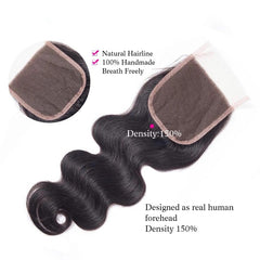 (4x4) HD Closure - Brazilian Body Wave