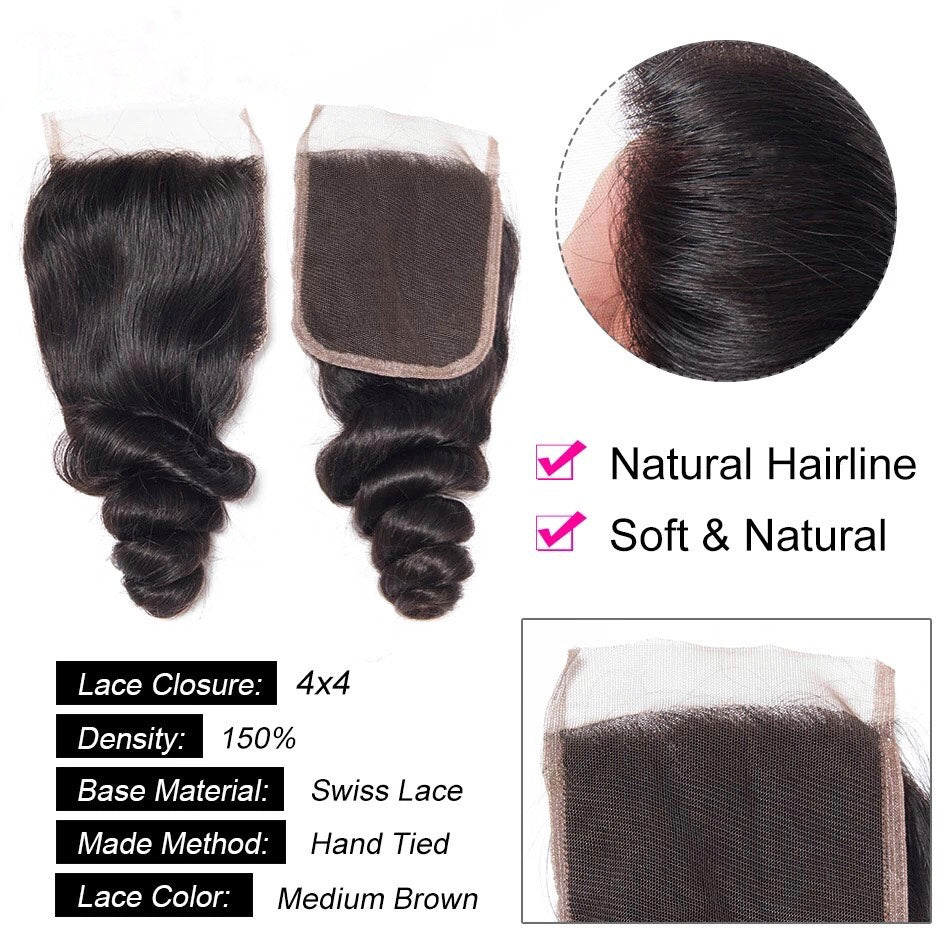 Indian Loose Wave - HD Lace line closure + bundles