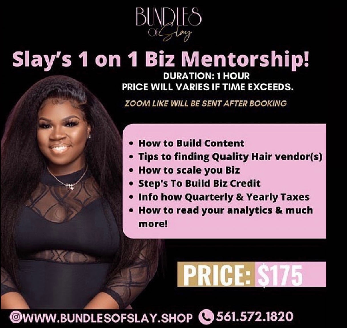 Slay's 1 on 1 Mentorship  business Course